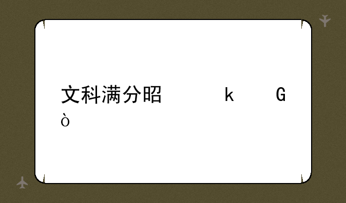 文科满分是多少？