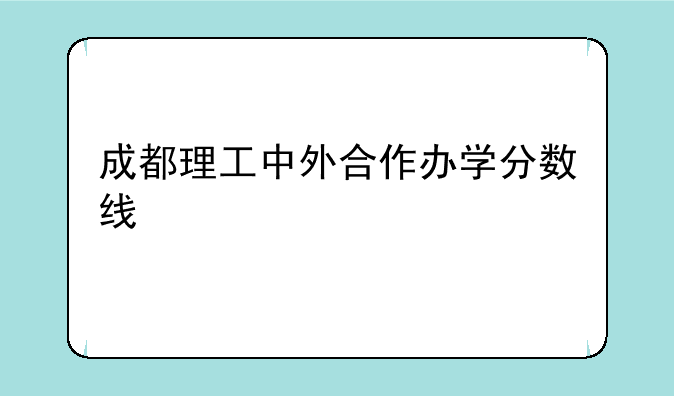 成都理工中外合作办学分数线