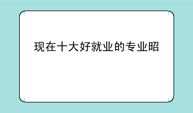 现在十大好就业的专业是什么