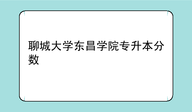 聊城大学东昌学院专升本分数