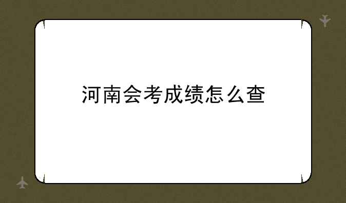 河南会考成绩怎么查