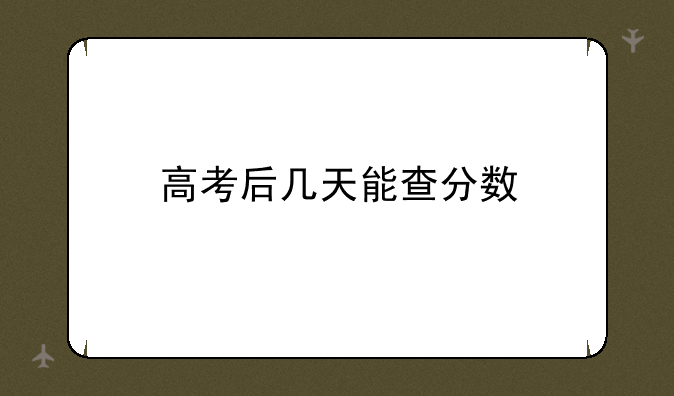 高考后几天能查分数