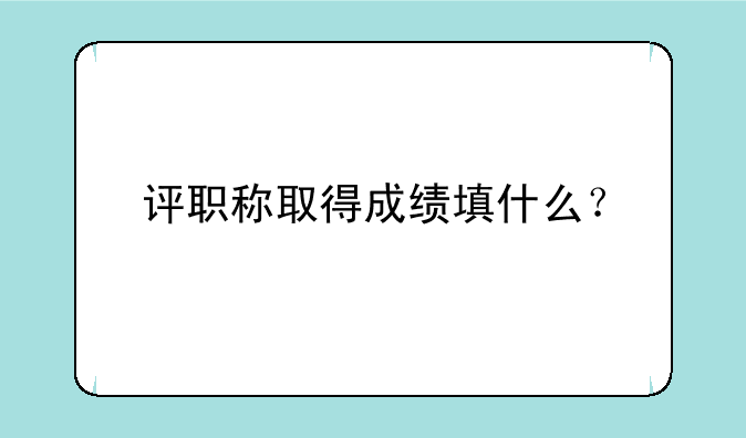评职称取得成绩填什么？